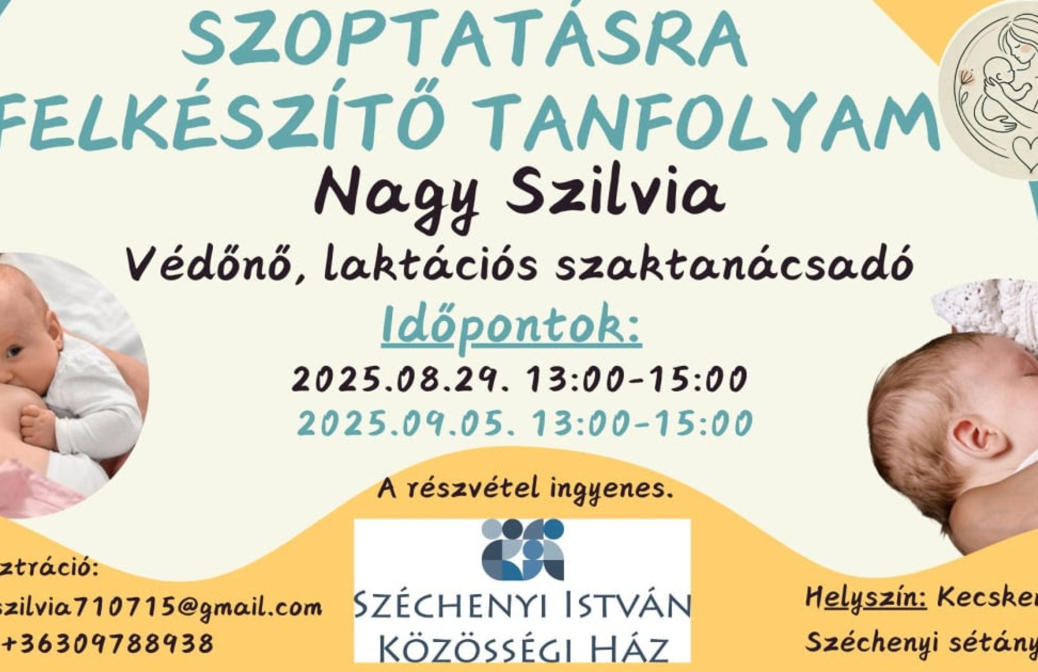 Két alkalmas szoptatásra felkészítő tanfolyam