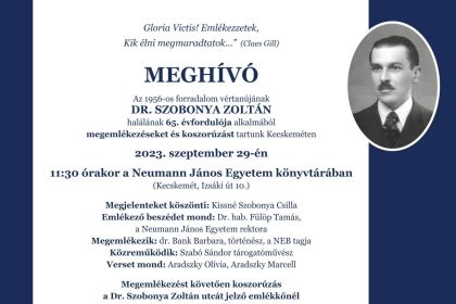 DR. Szobonya Zoltán halálának 65. évfordulója