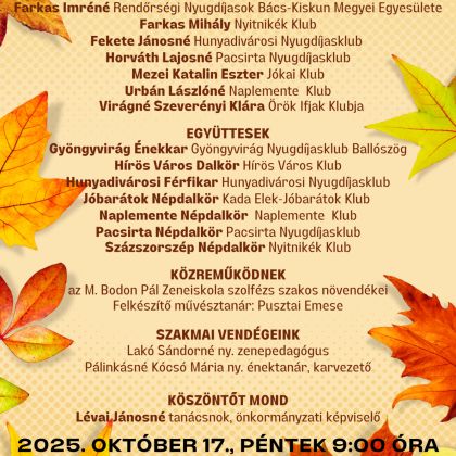 „Aranyfürt” Dalostalálkozó 2025. október 17. kép