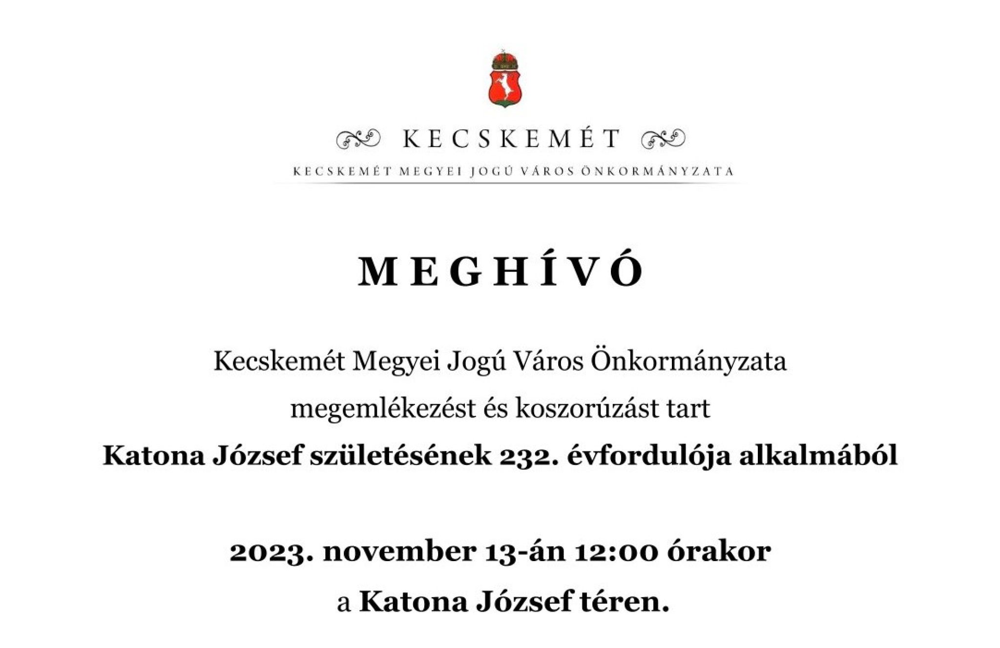 Katona József születésének 232. évfordulója