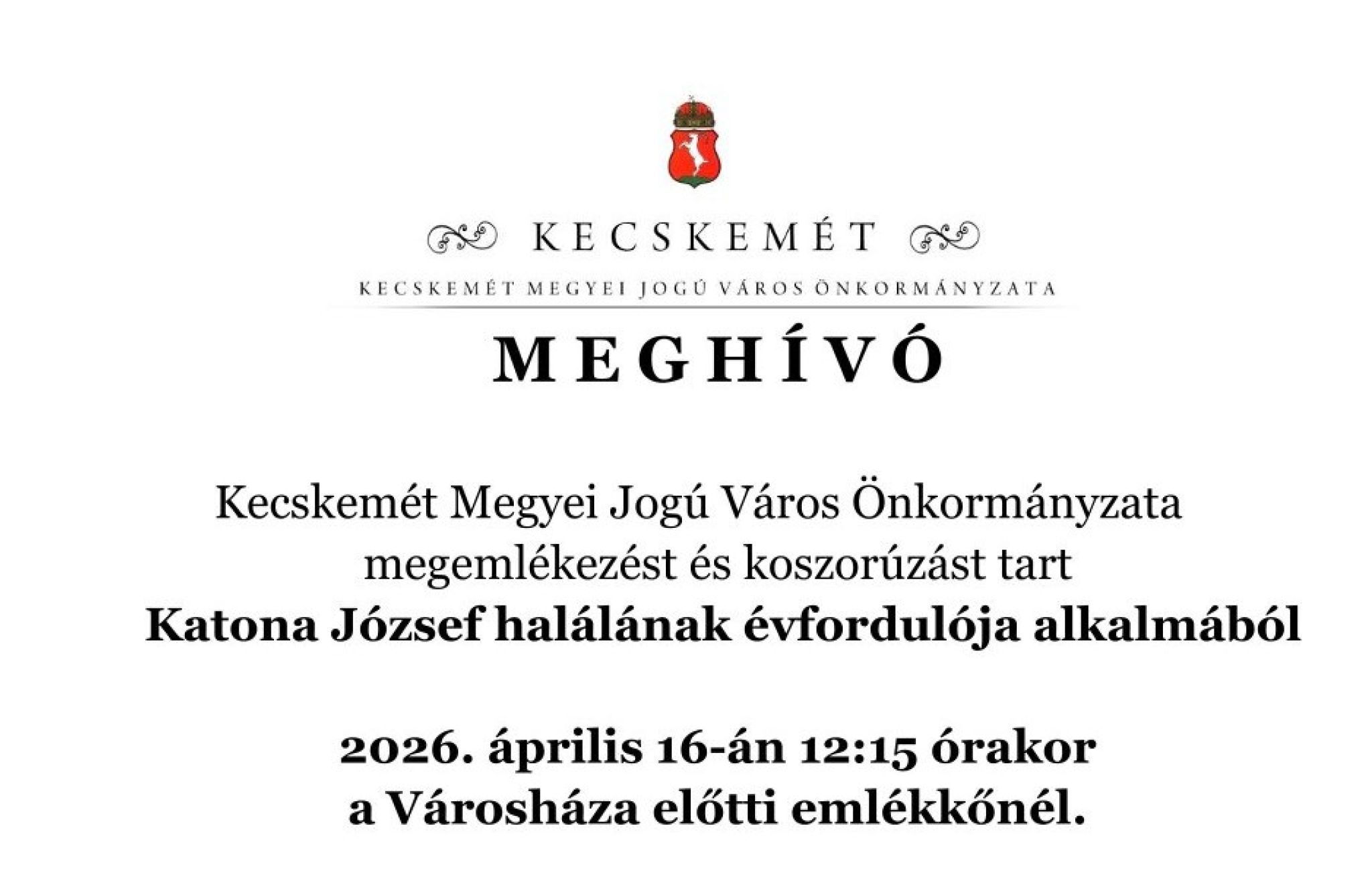 Katona J&oacute;zsef hal&aacute;l&aacute;nak &eacute;vfordul&oacute;ja