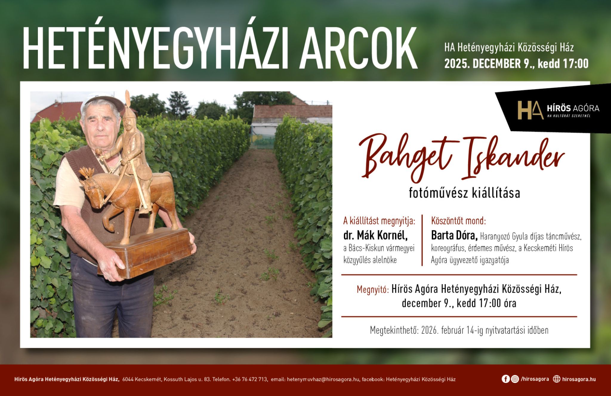 Hetényegyházi arcok – Bahget Iskander fotóművész kiállítása