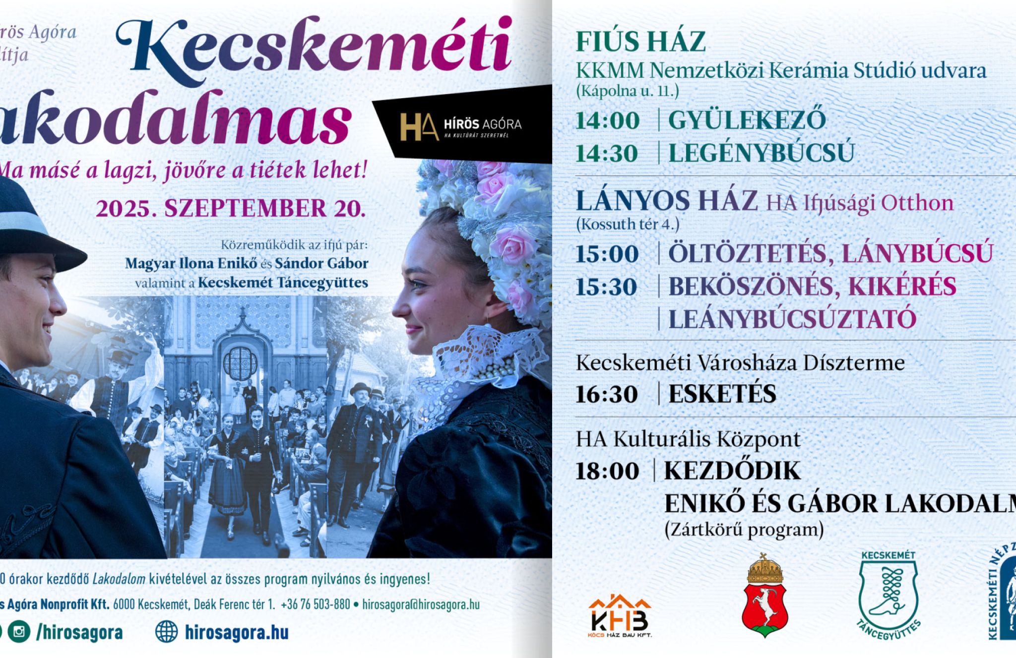 A Hírös Agóra kiállítja: KECSKEMÉTI LAKODALMAS