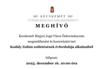 Kodály Zoltán születésének évfordulója